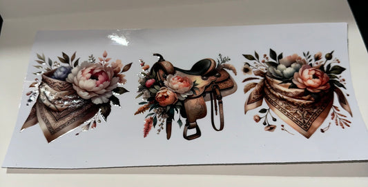 C133 floral saddle and bandanna