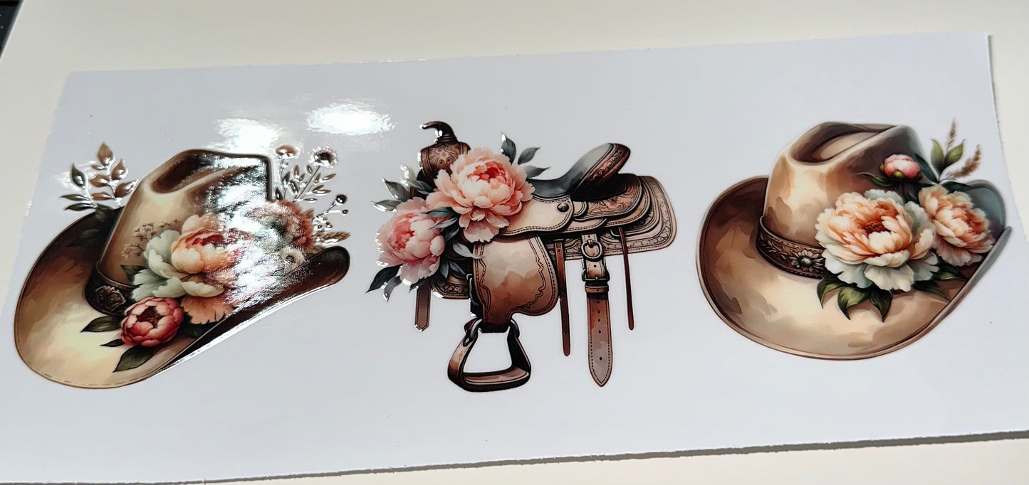 C132 floral cowgirl hat