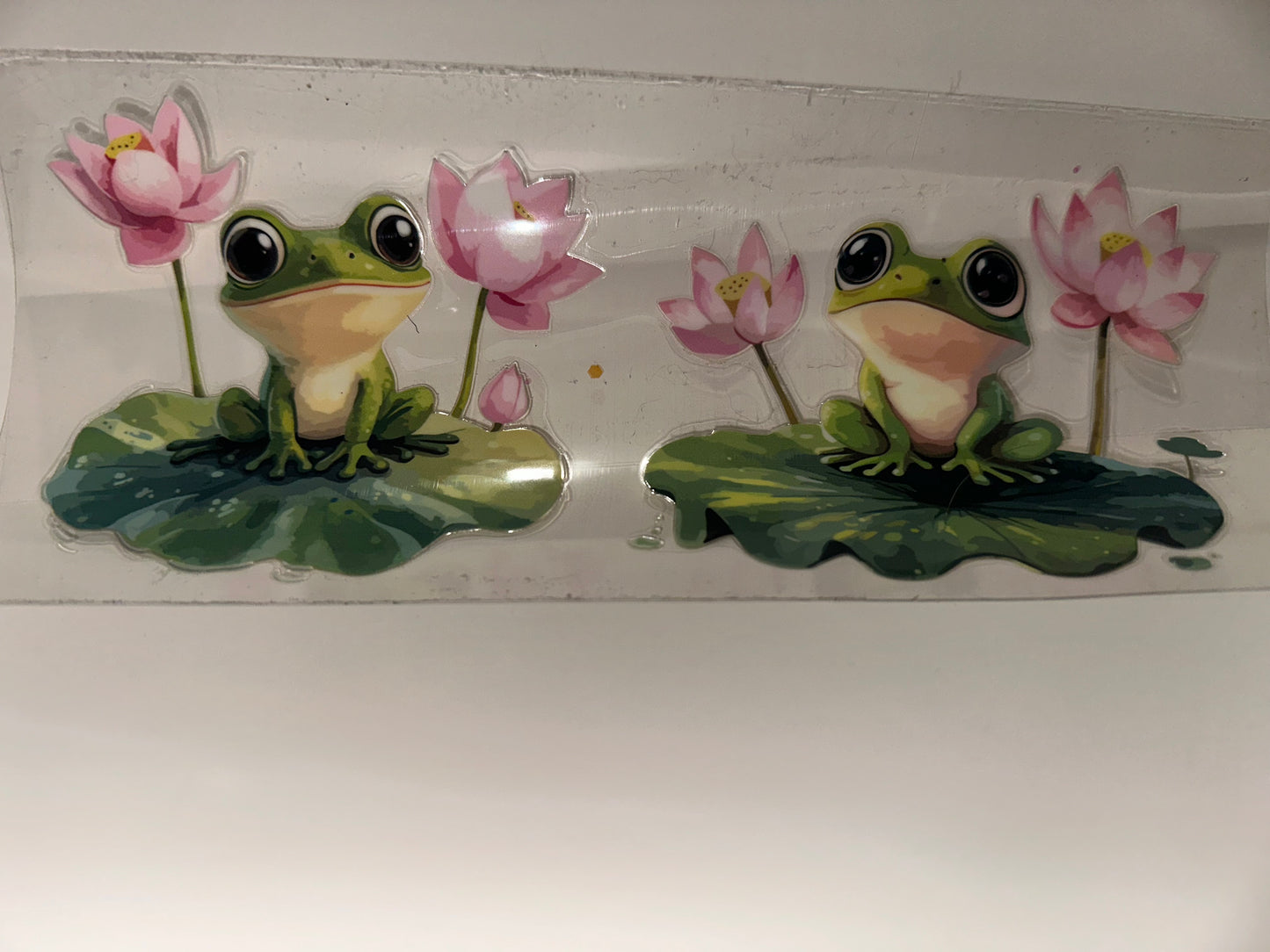 C140 2 frogs on lily pads